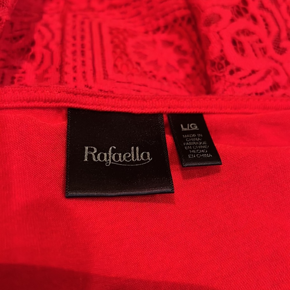 4/$30.     Rafaella Red Fully Lined Tassel‎ Shell, size large - Picture 11 of 14